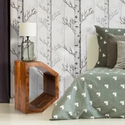 Beistelltisch D-Form 45x30x60 cm Braun aus Akazienholz WOMO-Design-ECD Germany Discount