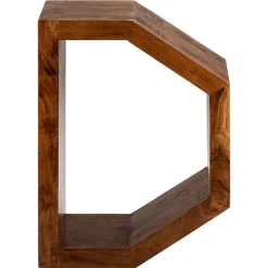 Beistelltisch D-Form 45x30x60 cm Braun aus Akazienholz  WOMO-Design-ECD Germany Discount