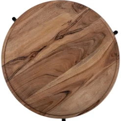 Beistelltisch 2er Set Ø 40x55 / 35x50 cm Natur aus Mangoholz und Eisen WOMO-Design-ECD Germany Discount