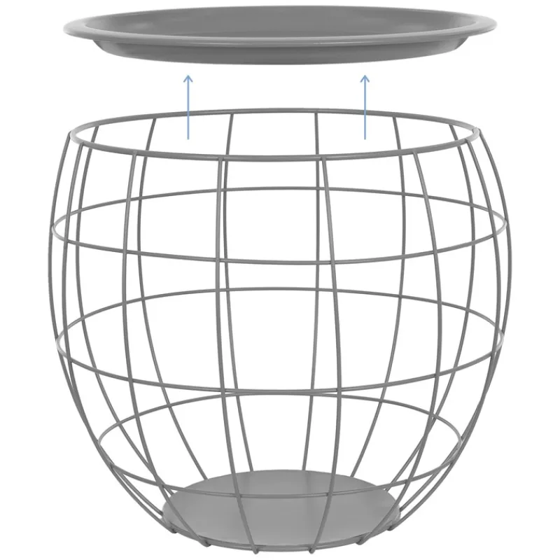 Beistelltisch 3er Set Grau aus Metall ML-Design-ECD Germany