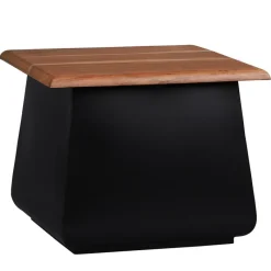 Beistelltisch 50x40x50 cm Schwarz/Natur aus Akazienholz und Metall WOMO-Design-ECD Germany Best