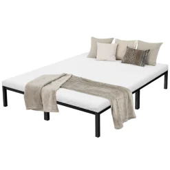 Bettgestell Doppelbett 160x200 cm aus Metall in Schwarz mit Lattenrost ML-Design-ECD Germany Clearance