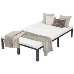 Bettgestell Doppelbett 120x200 cm aus Metall in Anthrazit mit Lattenrost ML-Design-ECD Germany