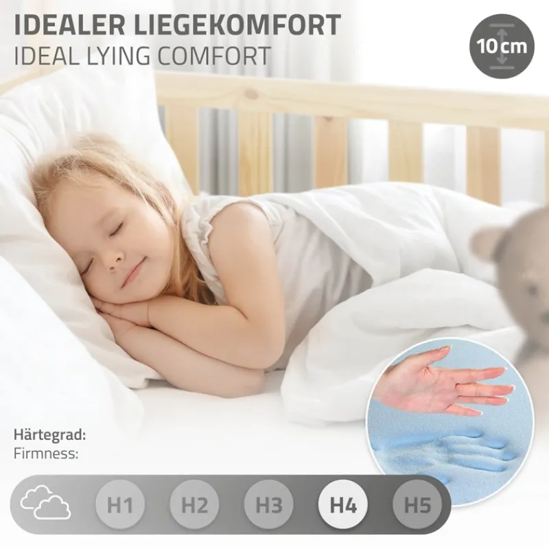 Bettgestell Einzelbett 90x200cm aus Metall in Schwarz mit Lattenrost & Matratze H-10cm ML-Design-ECD Germany Hot
