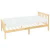 Bettgestell Einzelbett 90x200cm aus Kiefernholz in Natur mit Lattenrost & Matratze H-10cm ML-Design-ECD Germany Outlet