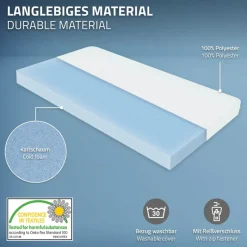 Bettgestell Einzelbett 90x200cm aus Kiefernholz in Natur mit Lattenrost & Matratze H-10cm ML-Design-ECD Germany Outlet