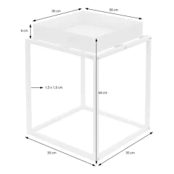 Blumenständer 35x35x46 cm Weiß aus Metall ML-Design-ECD Germany Outlet