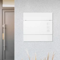 Briefkasten mit Zeitungsfach 37x36,5x10,5 cm Weiß aus Stahl-ECD Germany Discount