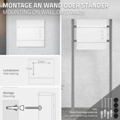 Briefkasten mit Zeitungsfach 37x36,5x10,5 cm Weiß aus Stahl-ECD Germany Discount