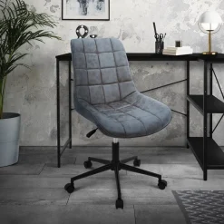 Bürostuhl auf Rollen Anthrazit mit Kunstlederbezug und Metallgestell ML-Design-ECD Germany Discount