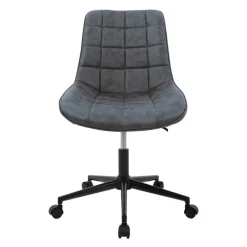 Bürostuhl auf Rollen Anthrazit mit Kunstlederbezug und Metallgestell ML-Design-ECD Germany Discount