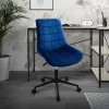 Bürostuhl auf Rollen Blau mit Samtbezug und Metallgestell ML-Design-ECD Germany Sale