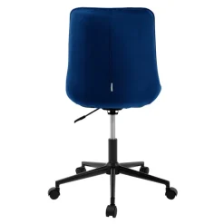 Bürostuhl auf Rollen Blau mit Samtbezug und Metallgestell ML-Design-ECD Germany Sale