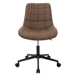 Bürostuhl auf Rollen Braun mit Kunstlederbezug und Metallgestell ML-Design-ECD Germany Hot