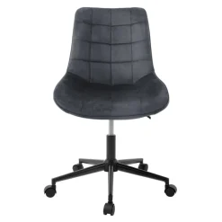 Bürostuhl auf Rollen Grau mit Samtbezug und Metallgestell ML-Design-ECD Germany Best