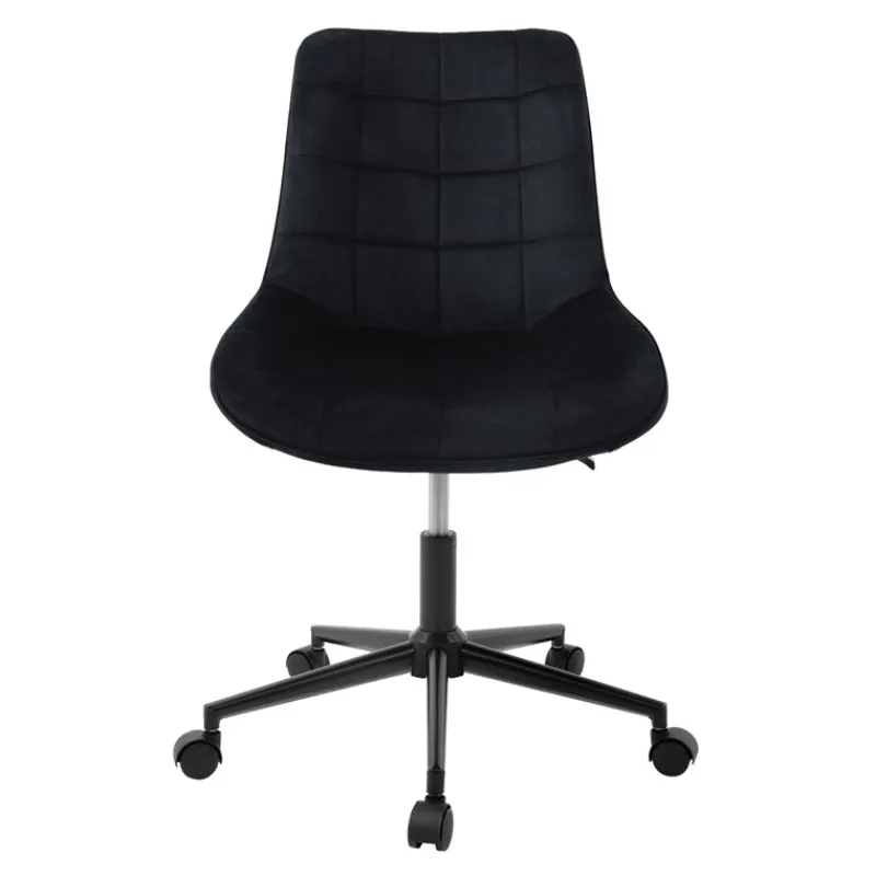 Bürostuhl auf Rollen Schwarz mit Samtbezug und Metallgestell ML-Design-ECD Germany