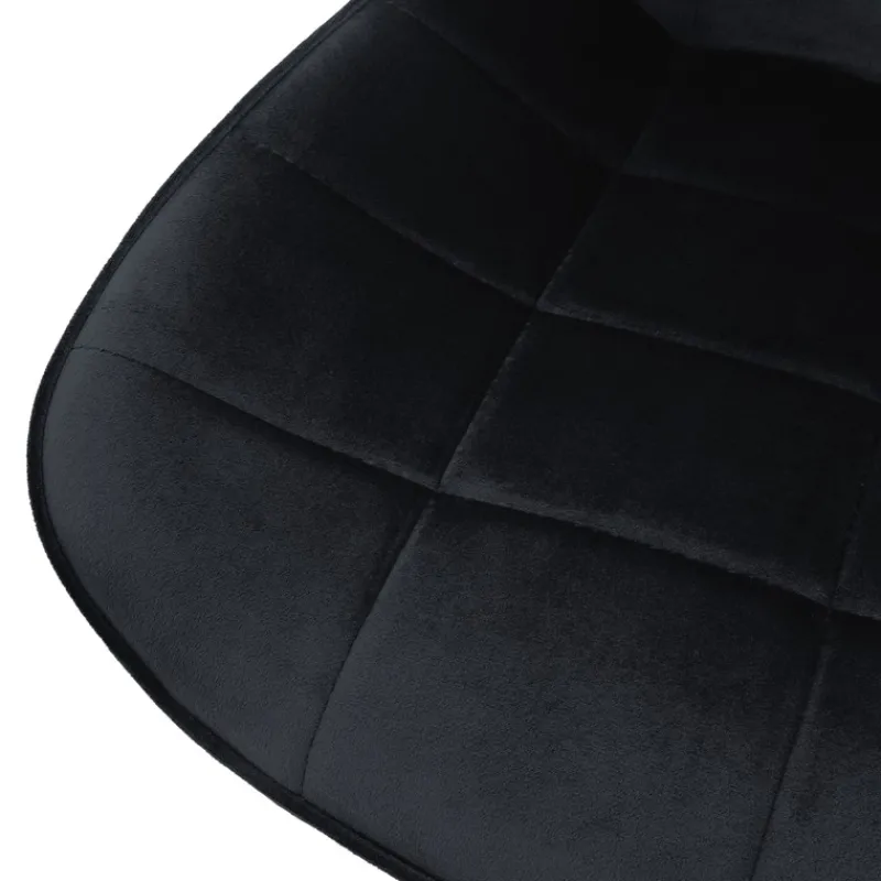 Bürostuhl auf Rollen Schwarz mit Samtbezug und Metallgestell ML-Design-ECD Germany