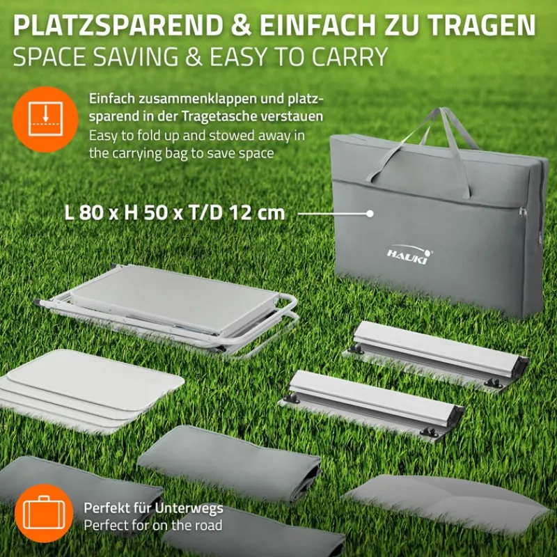 Camping Küche faltbar mit Tragetasche Grau aus Aluminium inkl. Arbeitsplatte Hauki-ECD Germany Discount