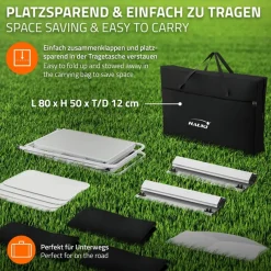 Camping Küche faltbar mit Tragetasche Schwarz aus Aluminium inkl. Arbeitsplatte Hauki-ECD Germany New