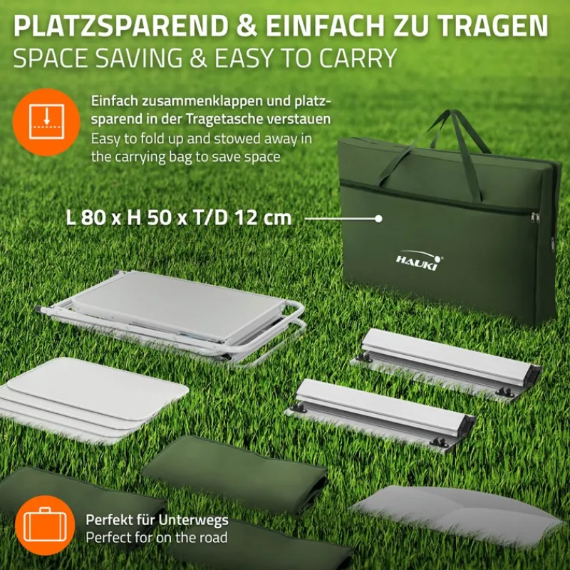 Camping Küche faltbar mit Tragetasche Khaki aus Aluminium inkl. Arbeitsplatte Hauki-ECD Germany Best