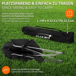 Camping Set 3-teilig mit Klapptisch Beige und 2 Campingstühlen Schwarz HAUKI-ECD Germany Sale