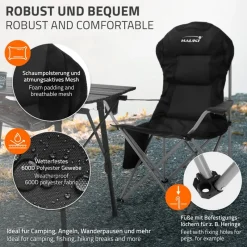 Camping Set 3-teilig mit Klapptisch Beige und 2 Campingstühlen Schwarz HAUKI-ECD Germany Sale