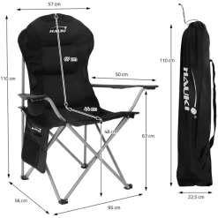 Camping Set 3-teilig mit Klapptisch Beige und 2 Campingstühlen Schwarz HAUKI-ECD Germany Sale