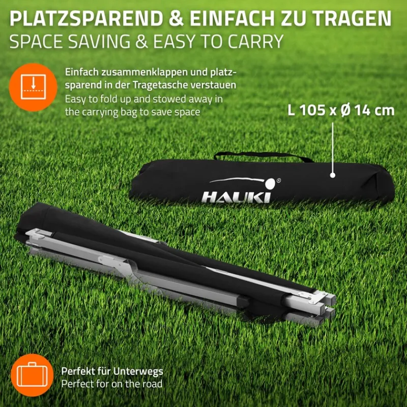 Campingbett Feldbett klappbar 210x83x46 cm Schwarz mit Tragetasche bis 150 kg Hauki-ECD Germany Discount