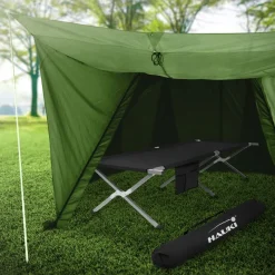 Campingbett Feldbett klappbar 210x83x46 cm Schwarz mit Tragetasche bis 150 kg Hauki-ECD Germany Discount
