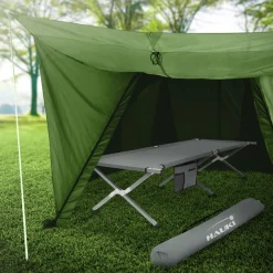 Campingbett Feldbett klappbar 210x83x46 cm Grau mit Tragetasche bis 150 kg HAUKI-ECD Germany Sale