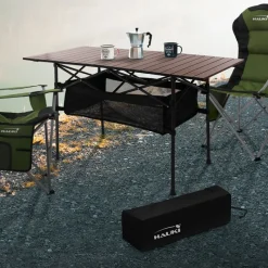 Campingtisch klappbar 118x55x64,5 cm Braun aus Aluminium Hauki-ECD Germany Outlet
