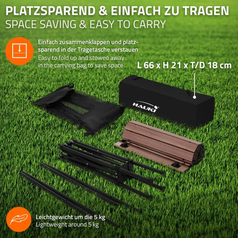 Campingtisch klappbar 118x55x64,5 cm Braun aus Aluminium Hauki-ECD Germany Outlet