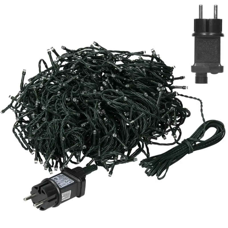 Cluster Lichterkette LED 36m, 480 LEDs Kaltweiß, 8 Leuchtmodi IP44 Innen/Außen-ECD Germany Online