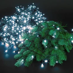 Cluster Lichterkette LED 36m, 480 LEDs Kaltweiß, 8 Leuchtmodi IP44 Innen/Außen-ECD Germany Online