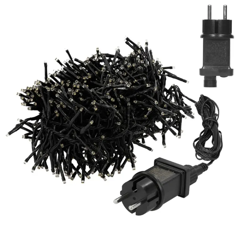 Cluster Lichterkette LED 5,5m, 768 LEDs Warmweiß, 8 Leuchtmodi IP44 Innen/Außen-ECD Germany Best