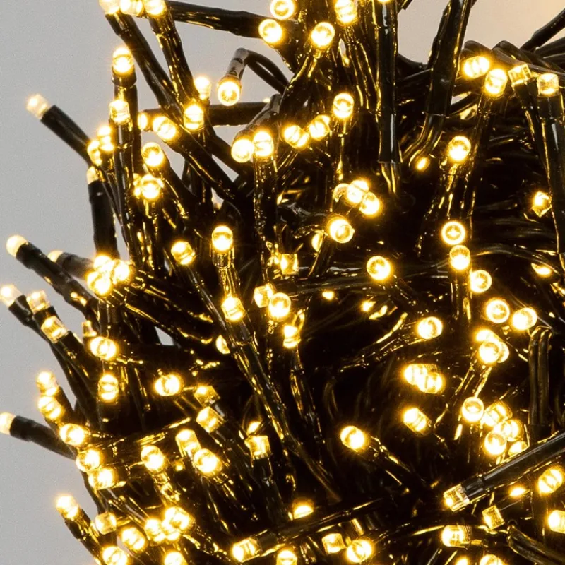 Cluster Lichterkette LED 5,5m, 768 LEDs Warmweiß, 8 Leuchtmodi IP44 Innen/Außen-ECD Germany Best