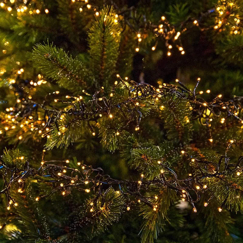 Cluster Lichterkette LED 11m, 1512 LEDs Warmweiß, 8 Leuchtmodi IP44 Innen/Außen-ECD Germany Hot