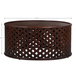 Couchtisch Ø 100x45 cm Braun aus Mangoholz  WOMO-Design-ECD Germany Best