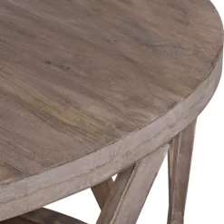 Couchtisch Ø 100x45 cm Braun aus Mangoholz  WOMO-Design-ECD Germany Hot