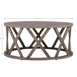 Couchtisch Ø 100x45 cm Braun aus Mangoholz  WOMO-Design-ECD Germany Hot