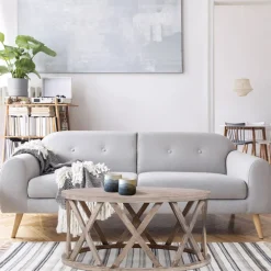 Couchtisch Ø 100x45 cm Braun aus Mangoholz  WOMO-Design-ECD Germany Hot