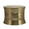 Couchtisch Ø 62x33 cm Gold aus Aluminium-Legierung in Hammerschlag-Technik  WOMO-Design-ECD Germany New