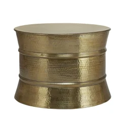 Couchtisch Ø 62x33 cm Gold aus Aluminium-Legierung in Hammerschlag-Technik WOMO-Design-ECD Germany New