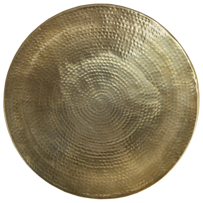 Couchtisch Ø 62x33 cm Gold aus Aluminium-Legierung in Hammerschlag-Technik WOMO-Design-ECD Germany New