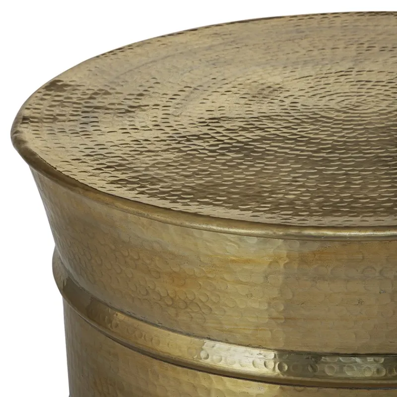Couchtisch Ø 62x33 cm Gold aus Aluminium-Legierung in Hammerschlag-Technik WOMO-Design-ECD Germany New