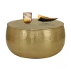 Couchtisch Ø 90x45 cm Gold aus Aluminium in Hammerschlag Optik WOMO-Design-ECD Germany Discount