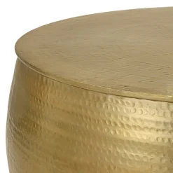 Couchtisch Ø 90x45 cm Gold aus Aluminium in Hammerschlag Optik WOMO-Design-ECD Germany Discount