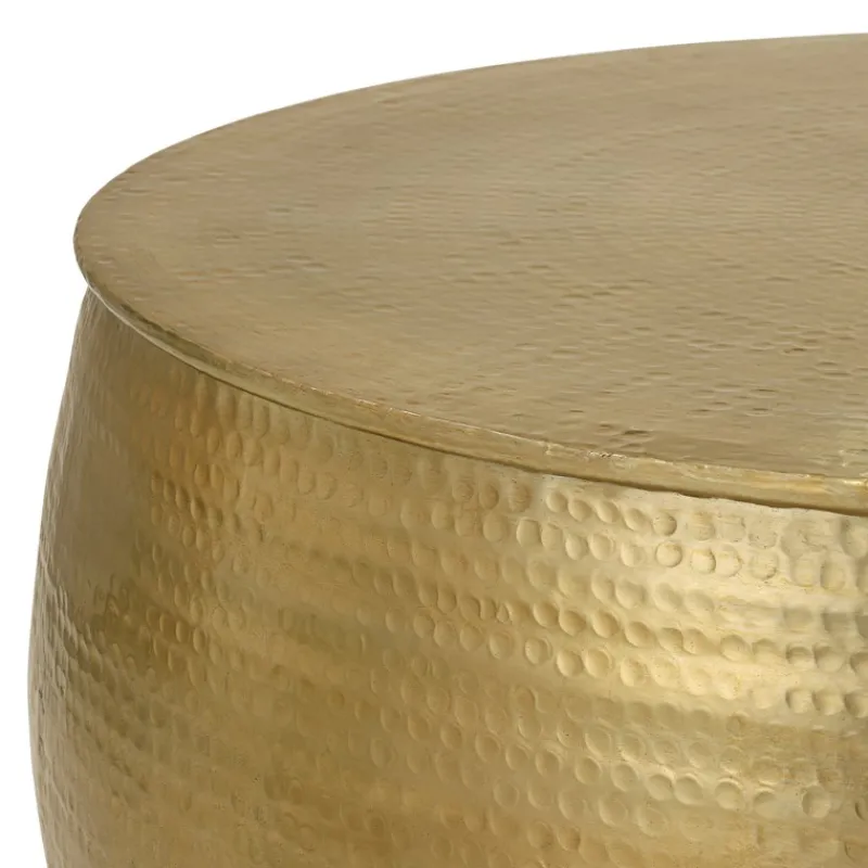 Couchtisch Ø 90x45 cm Gold aus Aluminium in Hammerschlag Optik WOMO-Design-ECD Germany Discount