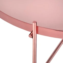 Couchtisch Ø 75x35 cm Kupfer aus Metall und Glas WOMO-Design-ECD Germany