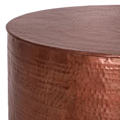 Couchtisch Ø 90x37 cm Kupfer aus Aluminium in Hammerschlag Optik WOMO-Design-ECD Germany Best